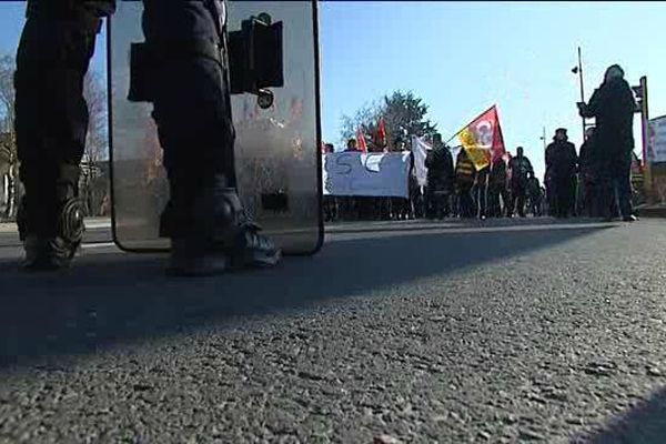 La manifestation des personnels de santé tenue à distance de la visite présidentielle.