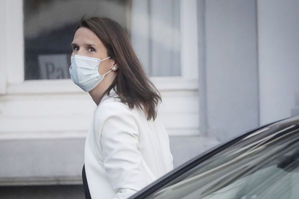 La Première ministre Sophie Wilmès, avant une réunion avec le Conseil national de sécurité.