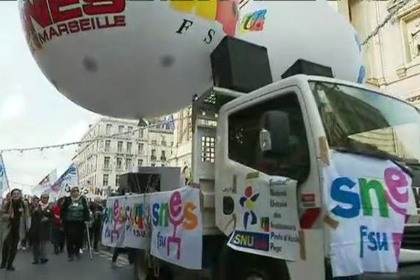 Grève des enseignants aujourd'hui, des manifestations étaient organisées à Marseille, Toulon et Nice