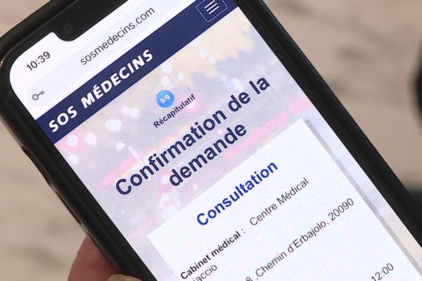 Pas de réservation possible de rendez-vous sur SOS Médecins Ajaccio depuis hier, dimanche 5 février.