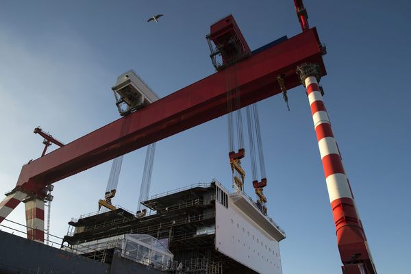 CEREMONIE DE LA PIECE DU MSC BELLISSIMA ET MISE SUR CALE DU MSC MERAVIGLIA-PLUS AUX CHANTIER STX.  