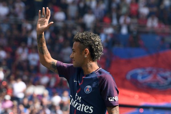 Neymar lors de sa présentation aux supporters parisiens en août 2017. 