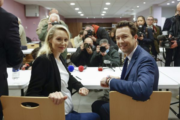 (Archives) A Saint-Jean-Le-Blanc (Loiret). Le 16/03/2022  Marion Maréchal Le Pen et Guillaume Peltier ont tenu un meeting commun pour soutenir la candidature d'Eric Zemmour à l'élection présidentielle pour le parti Reconquête !