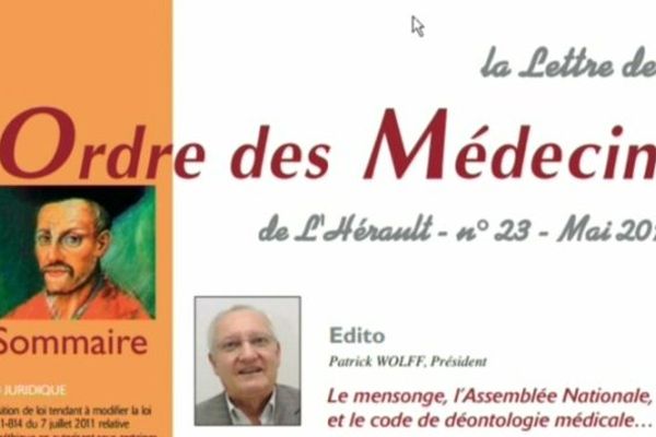 Un billet d'humeur très controversé publié dans la lettre de l'ordre des médecins