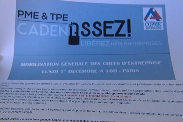 Le slogan de la CGMPE pour la manifestation du 1er décembre