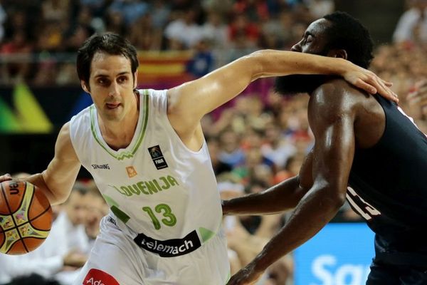 10 septembre 2014, Erazem Lorbek lors d'un match avec le club de Barcelone