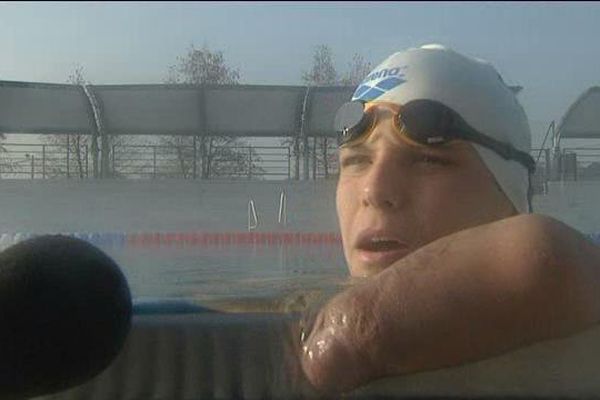 Théo Curin à l'entrainement dans la piscine de Vichy