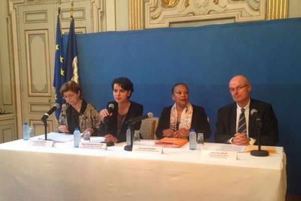 Conférence de presse Najat Vallaud-Belkacem et Christiane Taubira 