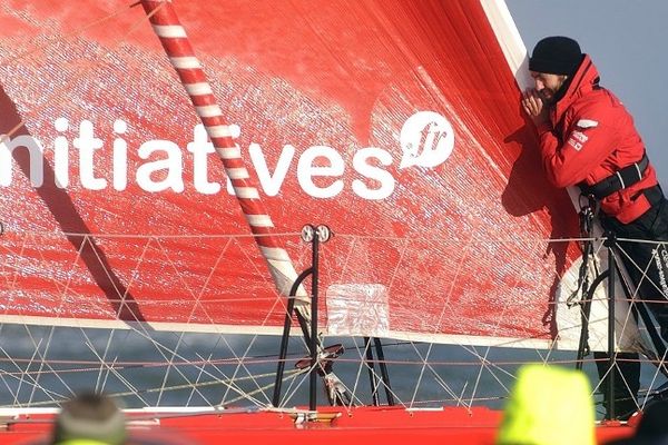 Tanguy de Lamotte à son arrivée aux Sables d'Olonne