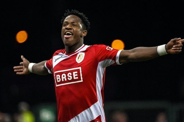 Michy Batshuayi après avoir marqué un but le 18 janvier dernier contre le KV Oostende à Liège. 