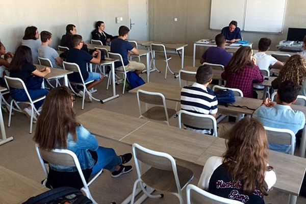 Rentrée scolaire au lycée Ernest Ferroul de Lézignan-Corbières dans l'Aude - 1er septembre 2016.