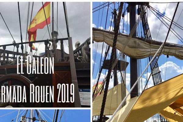 El Galeon, réplique d'un galion espagnol est présent à l'Armada 2019.