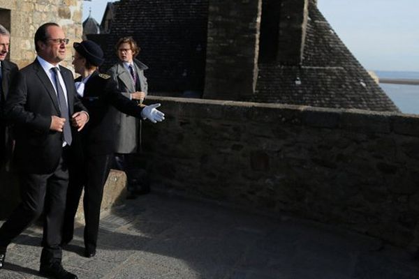 François Hollande ce samedi matin au Mont-Saint-Michel