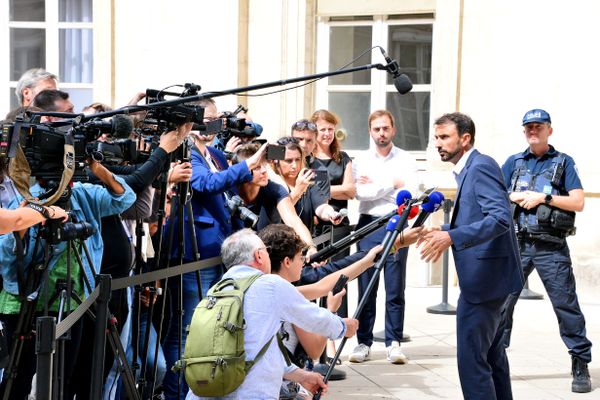 Le maire de Lyon, Grégory Doucet s' exprime devant la presse après son entretien avec le ministre de l' intérieur le 09.09.2022