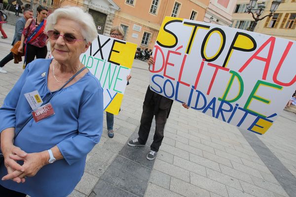 Martine Landry, militante à Amnesty International, avant son procès, à Nice, le 30 mai 2018