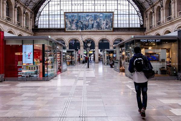 La grève des contrôleurs et contrôleuses dans les TGV a lieu sur l'axe Paris-Est, qui débute gare de l'Est, à Paris (Île-de-France).