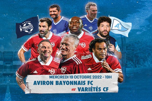 L’Aviron Bayonnais Football a 100 ans et reçoit, pour célébrer l'événement, le Variétés Club de France, mercredi 19 octobre 2022.