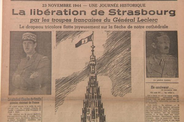 Le 23 novembre 1944, Strasbourg est libérée par la 2e Division Blindée du général Leclerc : la presse libre est de retour.