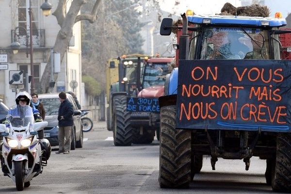 Illustration / Une manifestation d'agriculteurs.