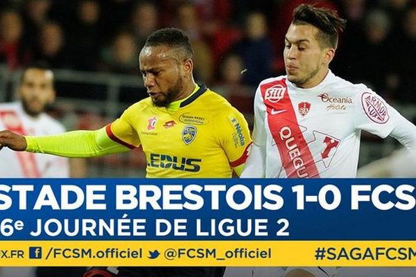 Le FC Sochaux-Montbéliard s'est incliné à Brest : 1-0.