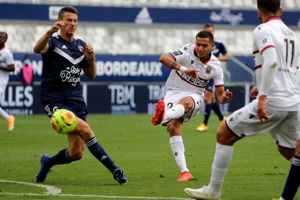 Tir de l''Aiglon Rony Lopes durant le match contre Bordeaux... A l'arrivée, un match nul. 