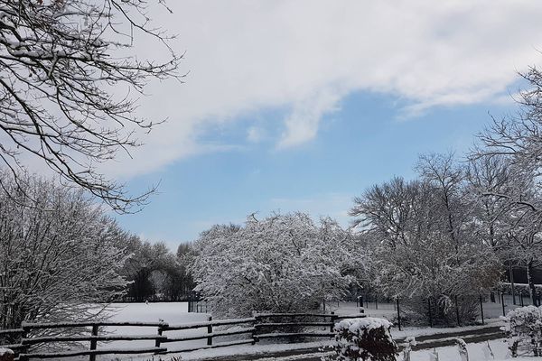 La neige à Spay en Sarthe le mercredi 7  février 2018