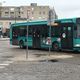 Un bus démarre du terminus de la gare de Reims, en janvier 2021.