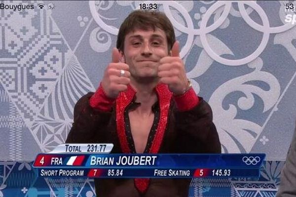 Brian Joubert à l'annonce des résultats à Sotchi