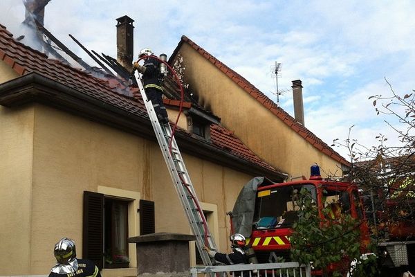 Les pompiers à l'oeuvre samedi matin à Uffholtz