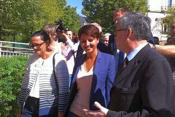 Najat Vallaud-Belkacem , la ministre de l’Education, participe à la prérentrée des enseignants au lycée polyvalent Hippolyte-Fontaine, à Dijon, en Côte-d’Or, lundi 31 août 2015. 