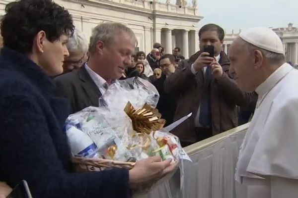 Le pape François a rencontré les producteurs de lait à Rome