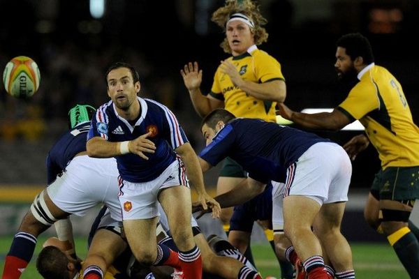 Melbourne (Australie), le 14 juin 2014: Morgan Parra en action lors du second test-match du XV de France contre l'Australie (défaite 6 à 0) 