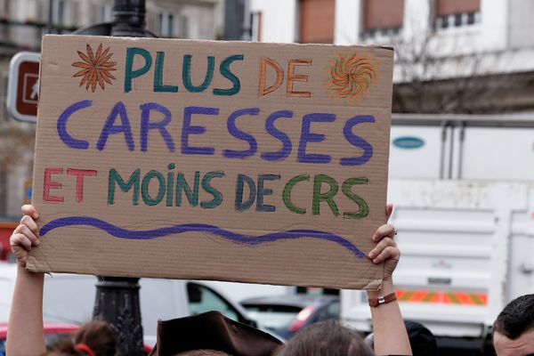 Lors d'une manifestation des travailleurs du sexe