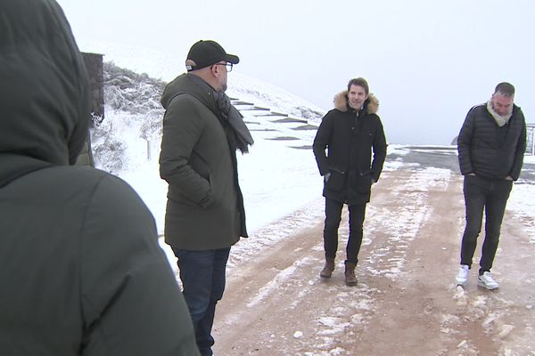 Fin mars, les équipes de France Télévisions sont venues au sommet du puy de Dôme afin de reconnaître l'étape du Tour de France.