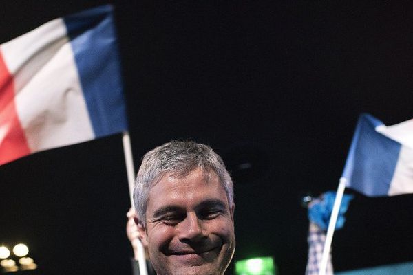 Laurent Wauquiez le 13 décembre 2015 à l'annonce des résultats des élections régionales en Auvergne Rhône Alpes.