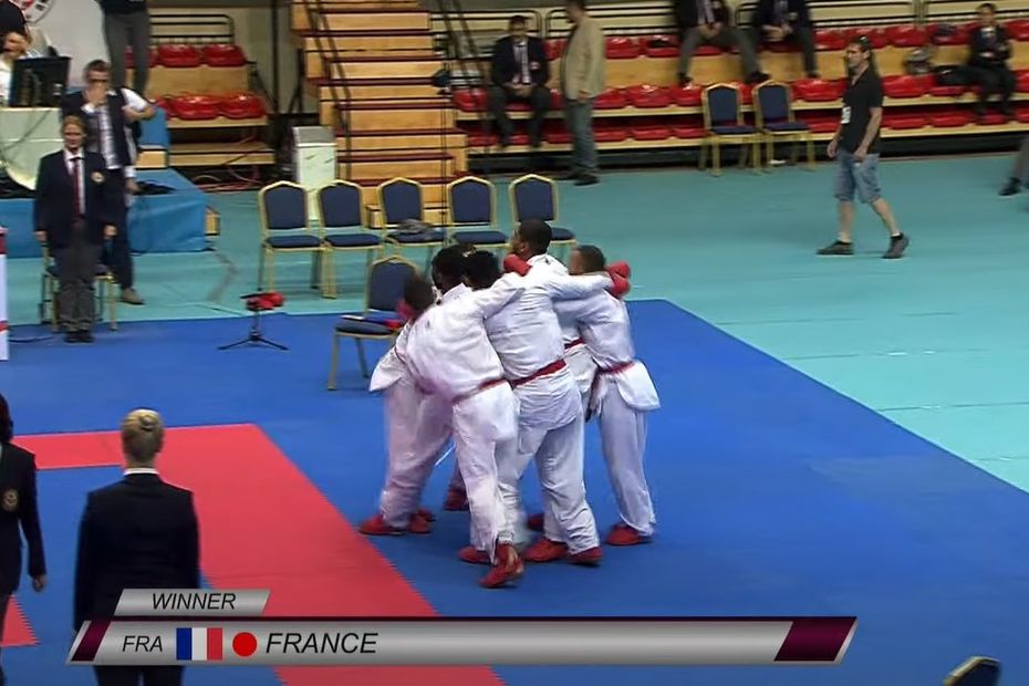 France gold medalist and European team champion with twins Steven and Jessie Da Costa