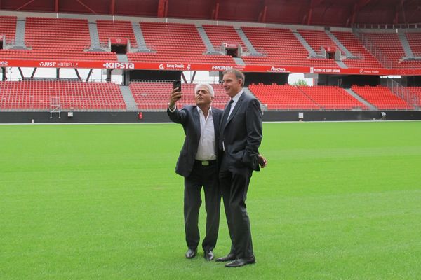 Patrick Partouche et Eddy Zdziech au Stade du Hainaut, à Valenciennes, en juin 2017.