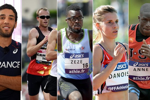 Mehiedine Mekhissi, Kevin Campion, Mickael Zézé, Maeva Danois et Mamoudou Elimane Hanne