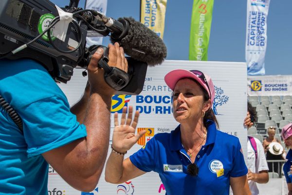 Marie-Christine Baudens-Ponsi après sa victoire contre la triplette Vierjon