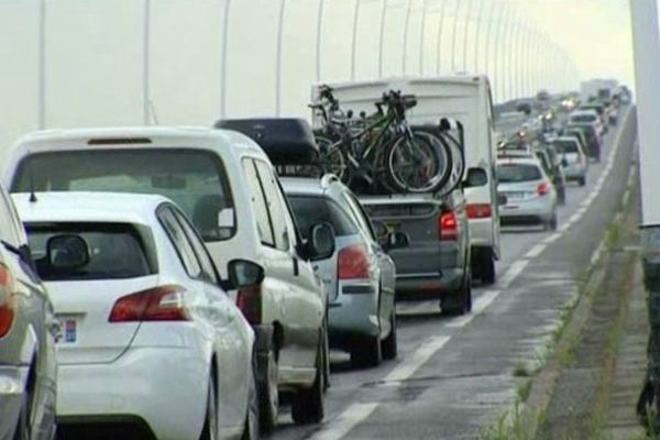 Le pont d'Oléron ce samedi matin.