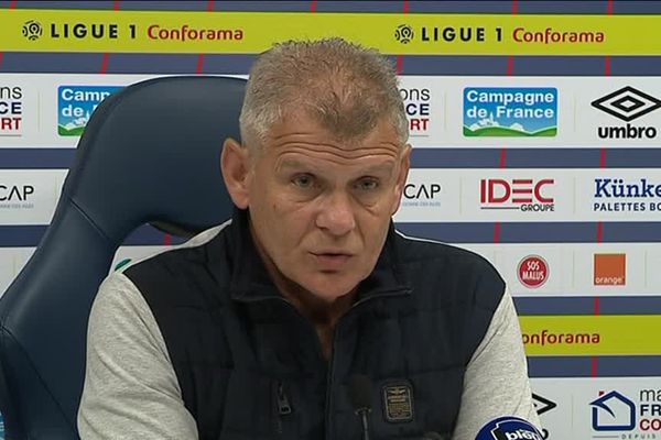 Patrice Garande, l'entraîneur du Stade Malherbe de Caen, ce lundi 22 janvier en conférence de presse avant les 16e de finale de la Coupe de France