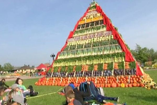 Une pyramide de légumes à admirer au salon Saveurs et Soleil d'automne à Sélestat