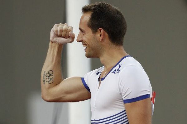 Renaud Lavillenie à Londres le 22 juillet 2016. S'il gagne, a-t-il prévu un second tatouage olympique ? 
