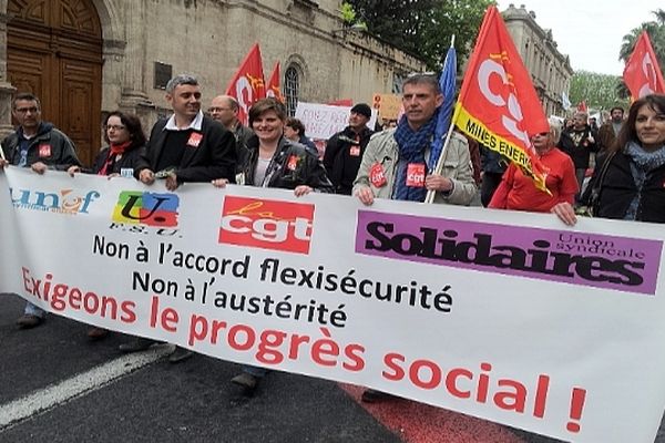 Montpellier : le défilé des syndicats pour la fête du travail - 1er mai 2013.