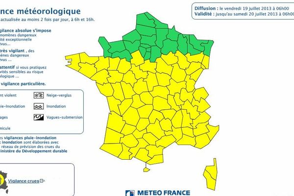 Météo France place à nouveau les quatre départements bourguignons en vigilance jaune