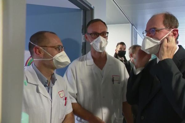 Jean Castex en visite au Nouvel hôpital civil de Strasbourg