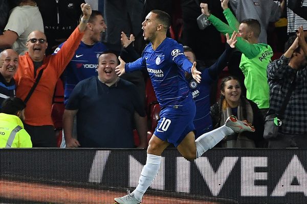 Eden Hazard après son but ce mercredi soir