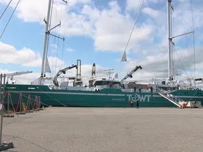 Le premier cargo à voiles "Anémos" amarré au Havre - mardi 6 août 2024.