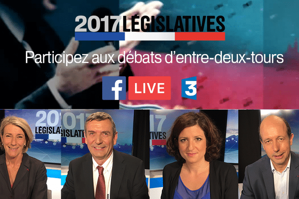 Les invités du 1er débat. De gauche à droite : Laurence Vichnievski (LREM), Jean-Paul Dufrègne (PC), Pauline Rivière (La République En Marche!) et Louis Giscard D’Estaing (UDI-LR).