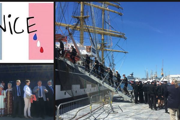 Les marins russes, à l'honneur aujourd'hui aux fêtes maritimes, ont marqué également leur solidarité avec les victimes de l'attentat à Nice.